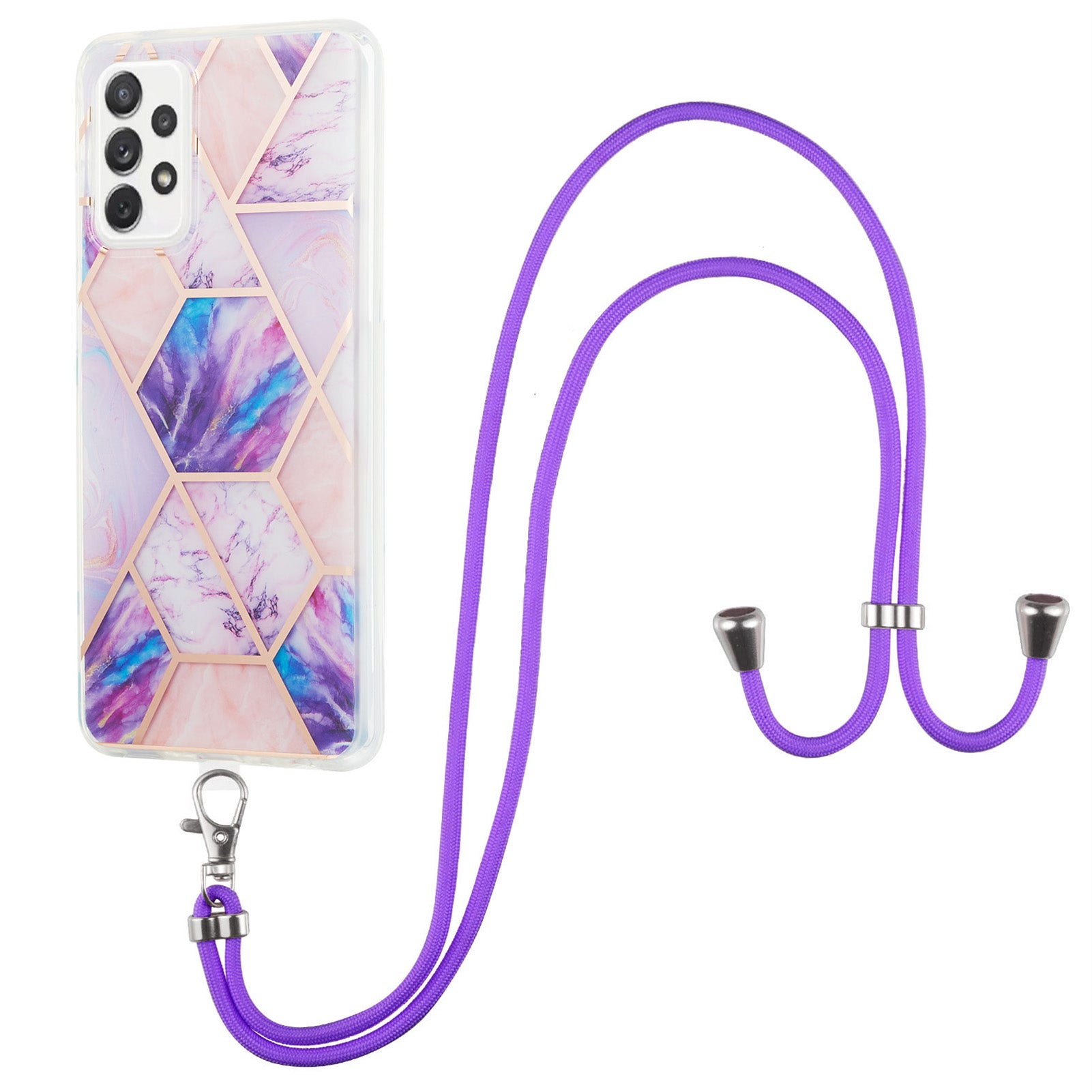 YB IMD Series-5 for Samsung Galaxy A13 4G Electroplating Phone Case IML IMD TPU Phone Shell with Lanyard YB IMD Series-5 for Samsung Galaxy A13 4G Electroplating Phone Case IML IMD TPU Phone Shell with Lanyard